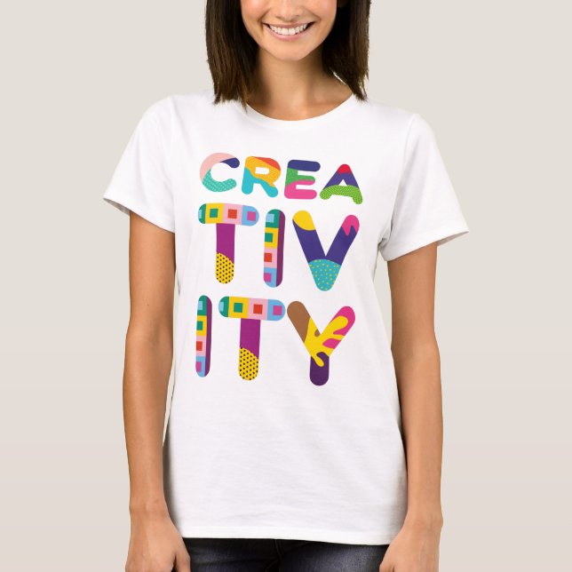 Kreativitetspositiv färgtext t shirt (Framsida)