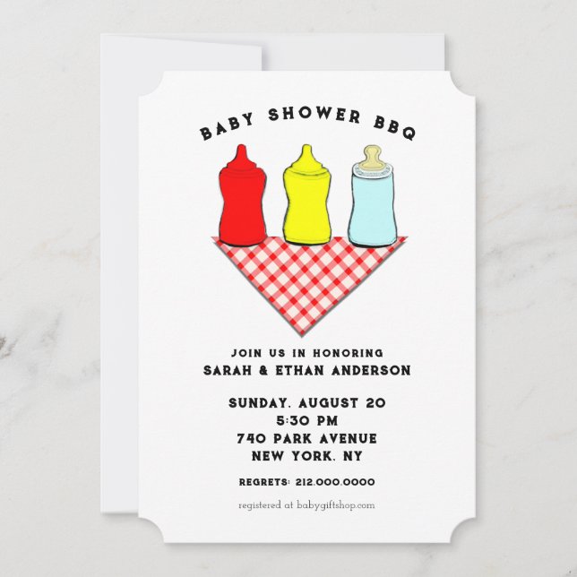 Kreativt baby shower BBQ Inbjudningar (Framsida)