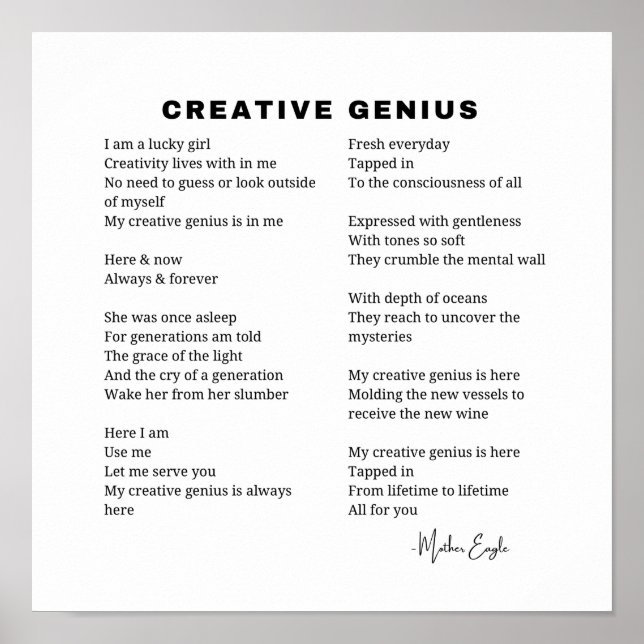 Kreativt Genial Inspirerande Poesi Väggkonst Dekor (Framsidan)
