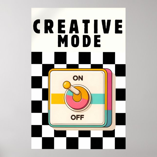Kreativt läge Affisch, Retro Switch Pop Art Print Poster (Framsidan)