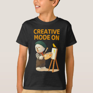 Kreativt läge På: Målare Bichon Hund Konstnär Kons T Shirt