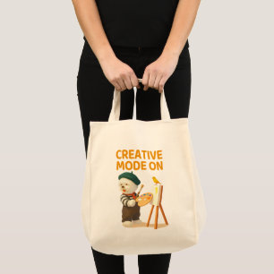 Kreativt läge På: Målare Bichon Hund Konstnär Kons Tygkasse