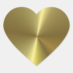 Kreativt modernt falskt guld metalliskt utseende t hjärtformat klistermärke