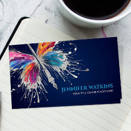Kreativt skrivande - Fountain Ink Pen Butterfly Visitkort