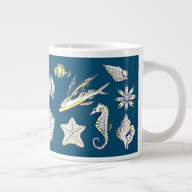 Kreatur från havets stora kaffe mugg jumbo mugg (Höger)