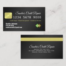 Kredit Card Black and Guld Affärskort
