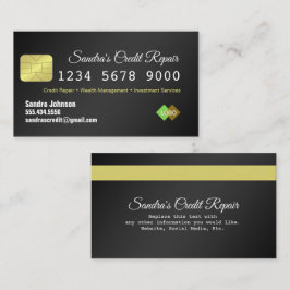 Kredit Card Black and Guld Affärskort Visitkort
