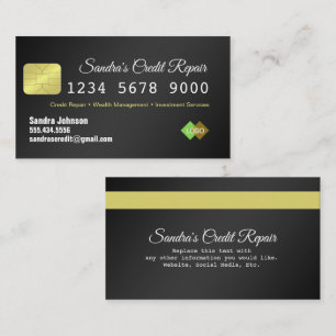 Kredit Card Black and Guld Affärskort Visitkort