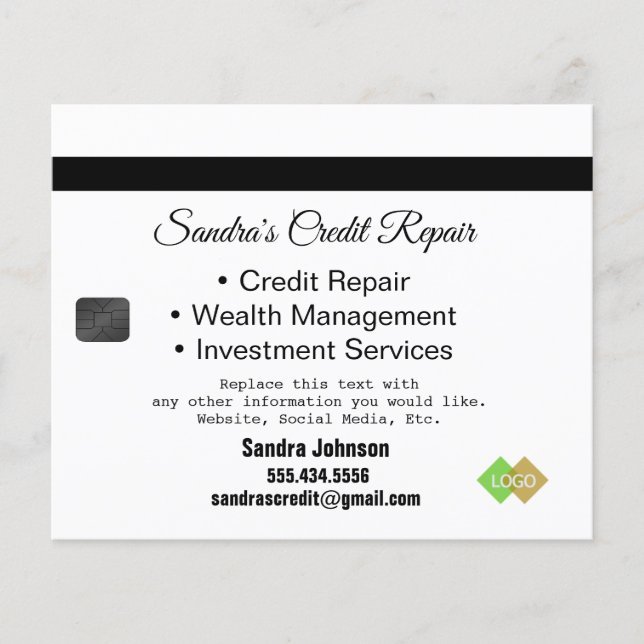 Kredit Card Black och Guld Flygblad (Framsidan)