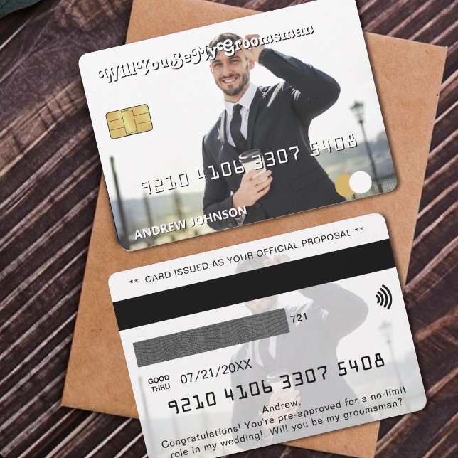 Kredit Card-fotogroomsman Frieri (Credit Card Photo Groomsman Proposal
)
