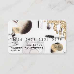 Kredit Card Makeup Artist guld droppar Visitkort