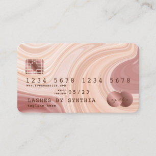Kredit Card Modern Dusty Rosa Marble Makeup Artist Visitkort