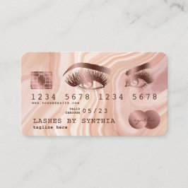 Kredit Card Modern Dusty Rosa Marble Makeup Artist Visitkort