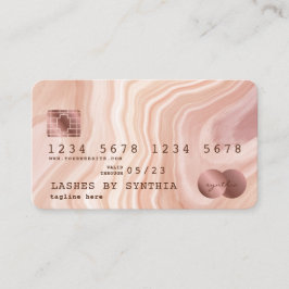 Kredit Card Modern Dusty Rosa Marble Makeup Artist Visitkort