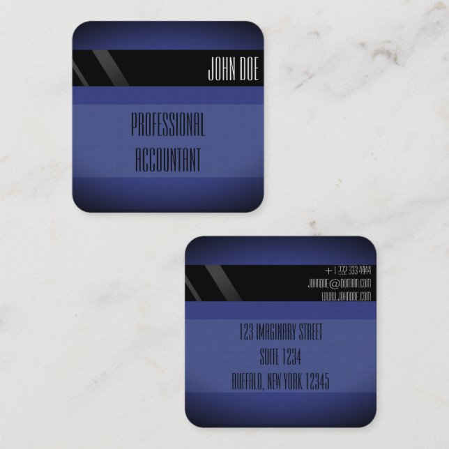 "Kredit Card Stil Affärskort No.14" Fyrkantigt Visitkort (Fram/baksida)