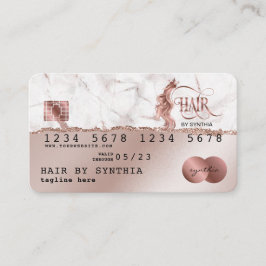 Kredit Card Stil RoseGold Hair Stylist papper Visitkort