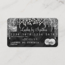 Kredit Card Stil Silver Diamant ditt namn