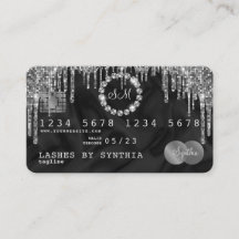 Kredit Card Stil Silver Diamond monogram