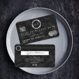 Kredit Card Stil Silver Diamond monogram Visitkort