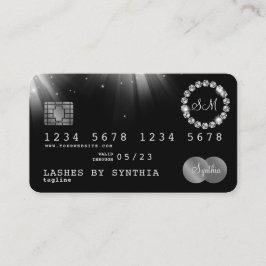 Kredit Card Stil Silver Diamond monogram Visitkort