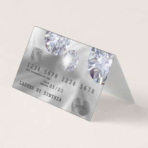 Kredit Card Stil Silver Diamond Visitkort