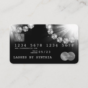 Kredit Card Stil Silver Diamond Visitkort