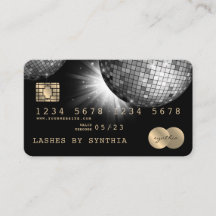 Kredit Card Stil Silver Disco Boll Glittering 70-t