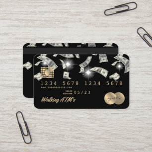 Kredit Card Stylt ATM-pengar pengarar Visitkort