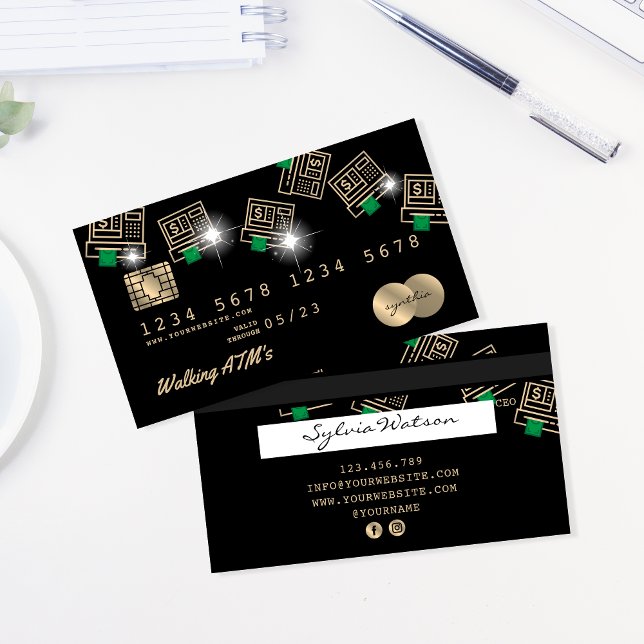 Kredit Card Stylt ATM-pengar pengarar Visitkort (Skapare uppladdad)