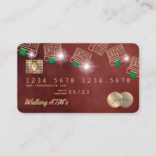 Kredit Card Stylt ATM-pengar pengarar Visitkort