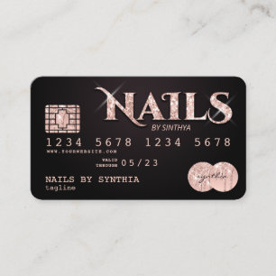 Kredit Card Stylt Nagel-tekniker nagelkonst Visitkort
