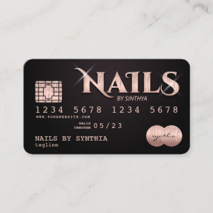 Kredit Card Stylt Nagel-tekniker nagelkonst Visitkort