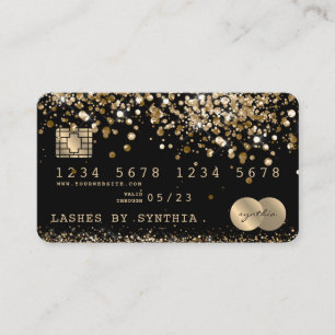 Kredit debetkort formaterat Glitter Guld Visitkort