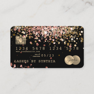 Kredit debetkort formaterat Glitter Guld Visitkort