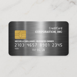 Kredit-kort Aluminium Silver Metallic Brushed Visitkort