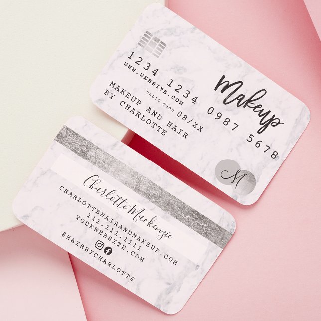 Kredit-kort, chic i marmor visitkort (Skapare uppladdad)