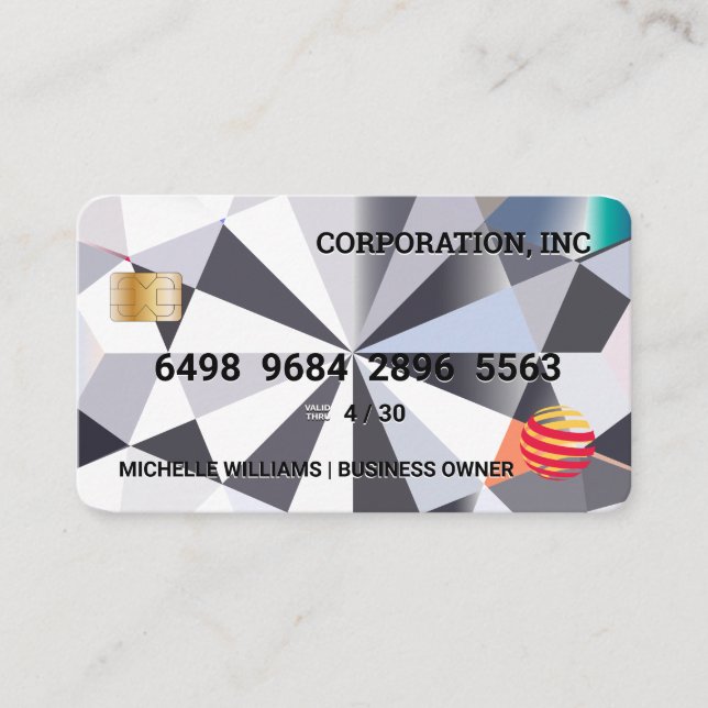 Kredit-kort | Diamantbakgrund Visitkort (Framsida)