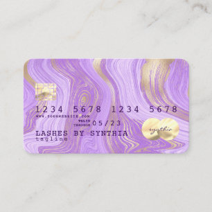 kredit-kort för pastel lila violett lavender marbl visitkort