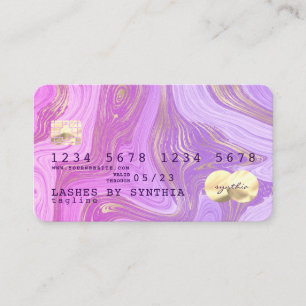 kredit-kort för pastel lila violett lavender marbl visitkort