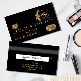 Kredit-kort formaterat Guld Hair Stylist Visitkort