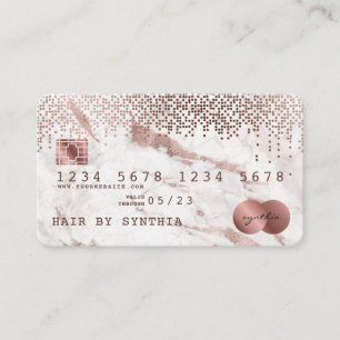 Kredit-kort formaterat Marble och Confetti Ro Guld Visitkort