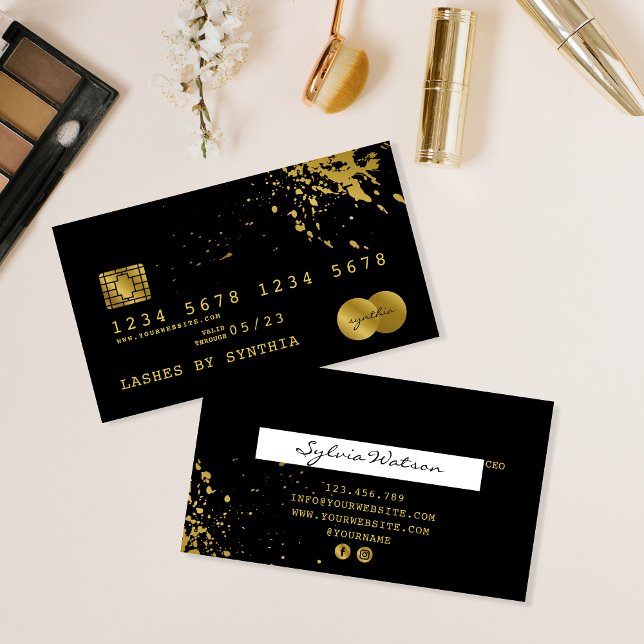 Kredit-kort, formaterat svart Guld Visitkort (Skapare uppladdad)