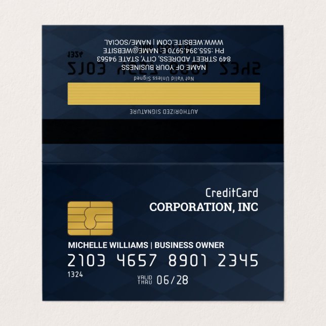 Kredit-kort | Kontrollerad bakgrund Visitkort (Utsida ovikt)