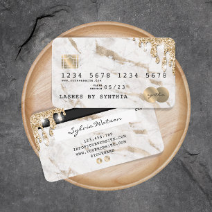 Kredit-kort med formaterad drivning Guld Marble Visitkort