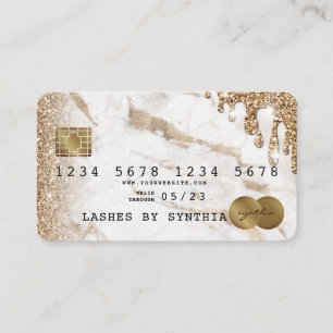 Kredit-kort med formaterad drivning Guld Marble Visitkort