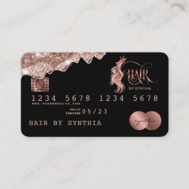 Kredit-kort med formaterad droppning Ro Guld Hair Visitkort