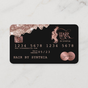 Kredit-kort med formaterad droppning Ro Guld Hair Visitkort