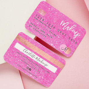 Kredit kort nybörjare rosa glitter makeup hair mon
