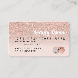 Kredit-kort ro guld glitter rosa visitkort