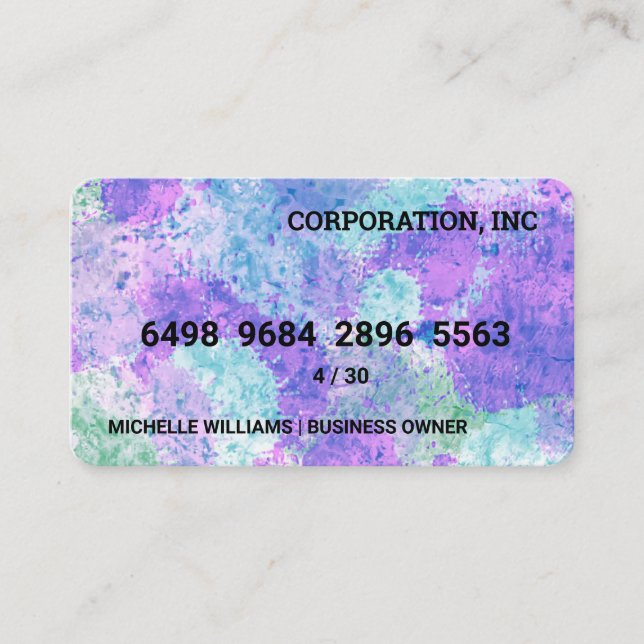 Kredit-kort | Tie Dye Background Visitkort (Framsida)